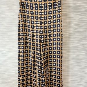 Zara printed wide leg crop pants